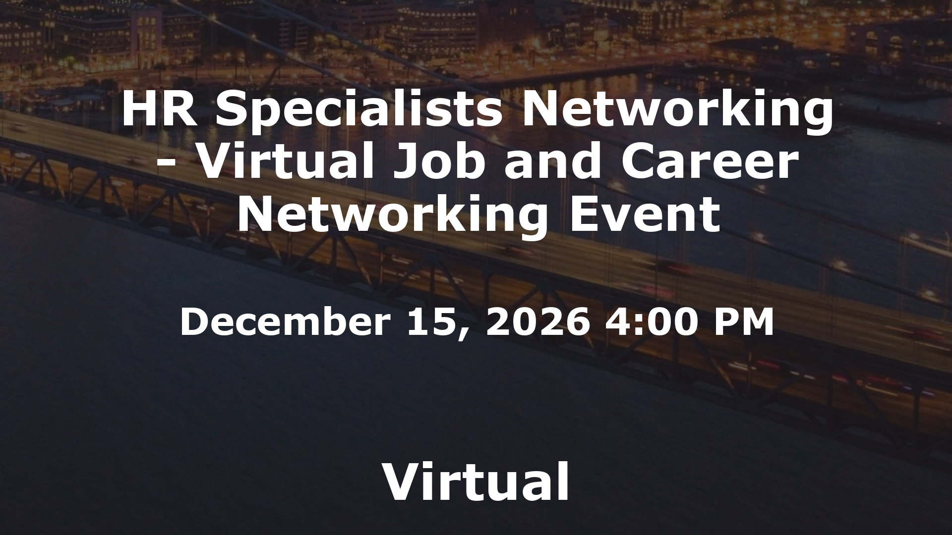HR Specialists Networking - Virtual Job and Career Networking Event event image